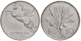 REPUBBLICA ITALIANA - Repubblica Italiana (monetazione in lire) (1946-2001) - 10 Lire 1949 Mont. 7 IT
FDC/qFDC