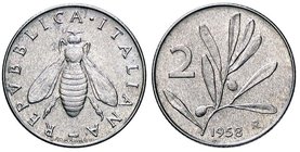 REPUBBLICA ITALIANA - Repubblica Italiana (monetazione in lire) (1946-2001) - 2 Lire 1958 Mont. 7 RR IT
qFDC