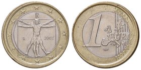 REPUBBLICA ITALIANA - Repubblica Italiana (monetazione in euro) (2002) - Euro 2002 NI Conio leggermente decentrato e parte di zigrinatura al bordo eva...