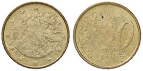 REPUBBLICA ITALIANA - Repubblica Italiana (monetazione in euro) (2002) - 10 Centesimi 2002 BT Conio evanescente
SPL