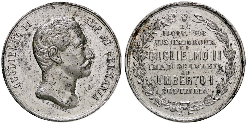 MEDAGLIE - SAVOIA - Umberto I (1878-1900) - Medaglia 1888 - Umberto I riceve a R...