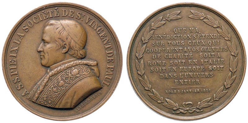 MEDAGLIE - PAPALI - Pio IX (1846-1866) - Medaglia 1855 AE Ø 34
BB+