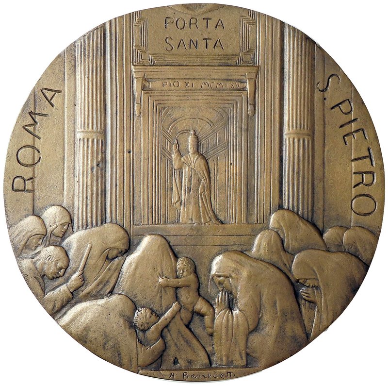 MEDAGLIE - PAPALI - Pio XI (1922-1939) - Placchetta uniface 1925 - Anno Santo AE...
