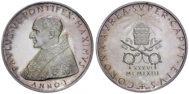 MEDAGLIE - PAPALI - Paolo VI (1963-1978) - Medaglia 1963 A. I - Incoronazione AG...