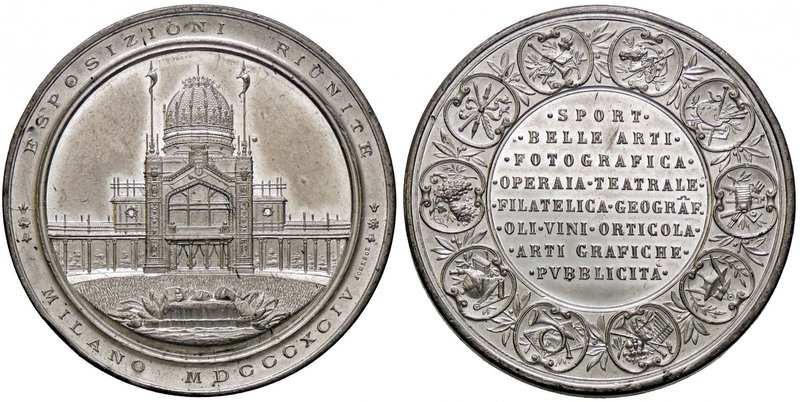 MEDAGLIE - CITTA' - Milano - Medaglia 1894 - Esposizioni riunite MB Ø 48 In conf...