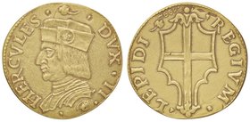 MEDAGLIE - CITTA' - Reggio Emilia - Medaglia Ercole I d'Este, riproduzione del testone (AE g. 3,5) Ø 25oro 750 - In confezione Emissione della cassa d...