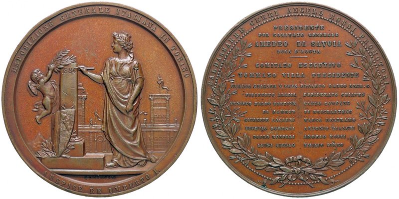 MEDAGLIE - CITTA' - Torino - Medaglia 1884 - Esposizione Generale Italiana AE Op...