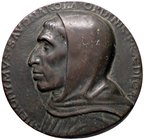 MEDAGLIE - PERSONAGGI - Girolamo Savonarola (1452-1498) - Placchetta uniface AE Ø 92
bel BB