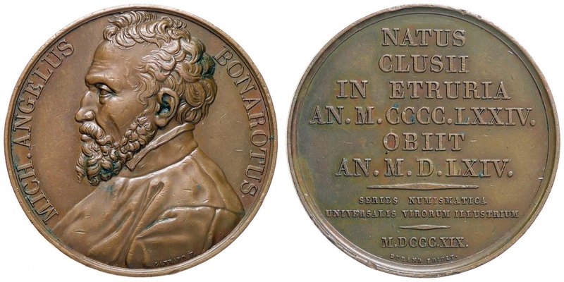 MEDAGLIE - PERSONAGGI - Michelangelo Buonarroti (1475-1564) - Medaglia 1819 AE O...