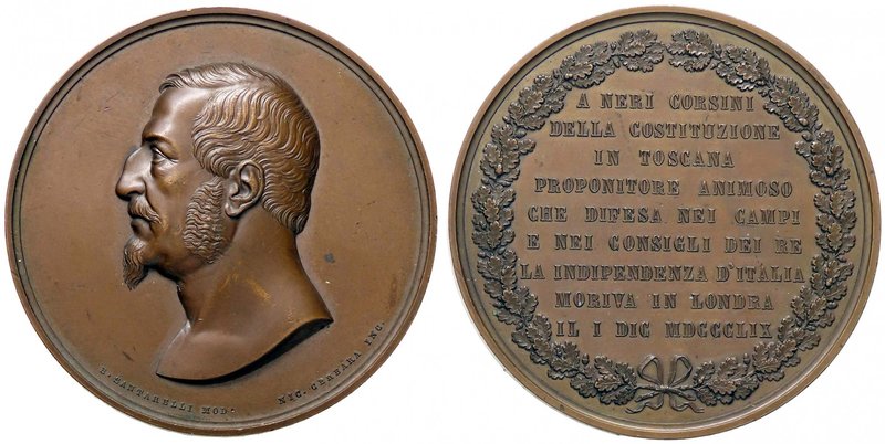 MEDAGLIE - PERSONAGGI - Neri Corsini (politico) (1805-1859) - Medaglia 1859 - Pe...