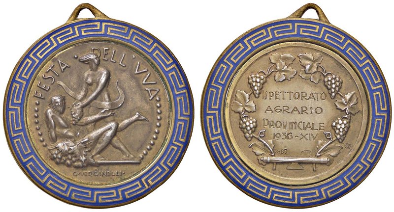 MEDAGLIE - FASCISTE - Medaglia 1936 A. XIV - Festa dell'uva - Ispettorato Agrari...