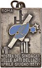 MEDAGLIE - FASCISTE - Medaglia 1937 A. XV - VII Mostra del sindacato belle arti del Lazio - Aprili - Giugno 1937 - Fascio e due stelle sormontanti att...