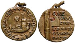 MEDAGLIE - FASCISTE - Medaglia 1927 A.V - G V F Gorizia - Edifici e stemma della città /R Fascio in palo e scritta su sei righe Cas. V/36 AE Opus: S.J...