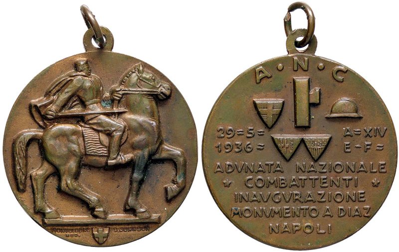 MEDAGLIE - FASCISTE - Medaglia 1936 A. XIV - A.N.C. Napoli Monumento a Diaz - Mo...