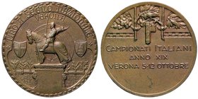 MEDAGLIE - FASCISTE - Medaglia 1941 - Tiro a segno Nazionale - Campionati Italiani anno XIX Verona 5 - 12 Ottobre - Monumento equestre di Mastino II /...