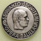 MEDAGLIE - FASCISTE - Spilla Opera Balilla - SE AVANZO SEGUITEMI Testa del Duce a d. MB Ø 39
SPL