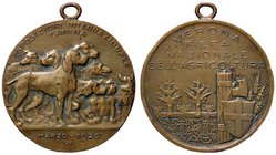 MEDAGLIE - FASCISTE - Medaglia 1929 A. VII - Fiera Nazionale dell'Agricoltura - Rappresentazione di razze canine /R Scritta su 4 righe, sotto: fascio,...