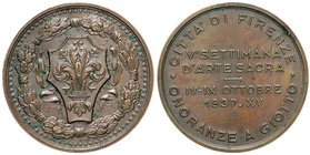 MEDAGLIE - FASCISTE - Medaglia 1937 A. XV - V settimana d'arte sacra AE Ø 34
SPL