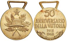 MEDAGLIE - REPUBBLICA - Medaglia 1968 - Ricordo della Guerra 1915-18 Bart. pag. 900 (AU g. 5,2) Opus: Mancinelli - Bartoli Avveduti Ø 20oro 750
qFDC
