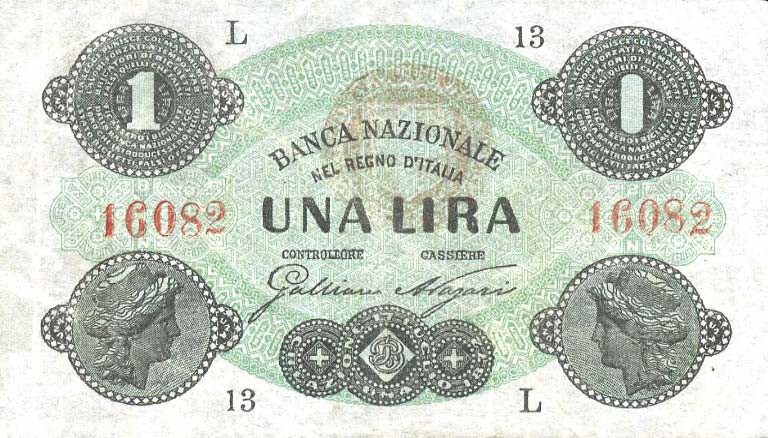 CARTAMONETA - SARDO-PIEMONTESE - Banca Nazionale nel Regno d'Italia - Lira 17/07...