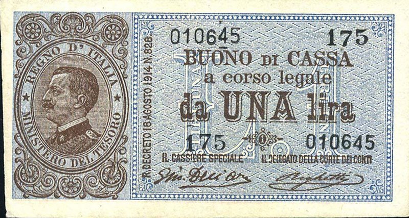CARTAMONETA - BUONI DI CASSA - Vittorio Emanuele III (1900-1943) - Lira 28/12/19...