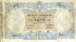 CARTAMONETA - CONSORZIALI - Biglietti Consorziali - 20 Lire 30/04/1874 Gav. 6 RRR Dell'Ara/Mirone Restauri
meglio di MB