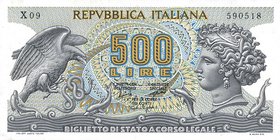 CARTAMONETA - BIGLIETTI DI STATO - Repubblica Italiana (monetazione in lire) (1946-2001) - 500 Lire - Aretusa 20/06/1966 Alfa 550; Lireuro 25A R Stamm...