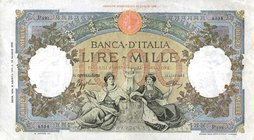 CARTAMONETA - BANCA d'ITALIA - Vittorio Emanuele III (1900-1943) - 1.000 Lire - Rep. Marinare (Aquila) 06/08/1943 Alfa 676; Lireuro 46G RR Azzolini/Ur...