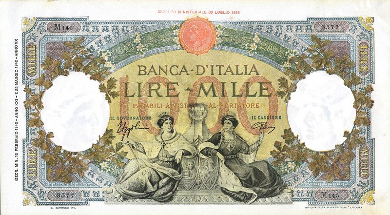 CARTAMONETA - BANCA d'ITALIA - Vittorio Emanuele III (1900-1943) - 1.000 Lire - ...