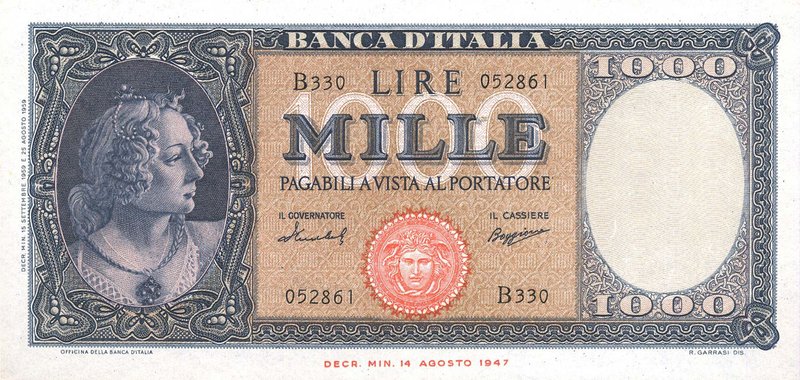 CARTAMONETA - BANCA d'ITALIA - Repubblica Italiana (monetazione in lire) (1946-2...