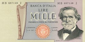 CARTAMONETA - BANCA d'ITALIA - Repubblica Italiana (monetazione in lire) (1946-2001) - 1.000 Lire - Verdi 2° tipo 11/03/1971 Alfa 719; Lireuro 56B Car...