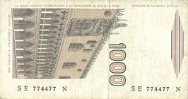 CARTAMONETA - BANCA d'ITALIA - Repubblica Italiana (monetazione in lire) (1946-2001) - 1.000 Lire - Marco Polo 18/01/1988 Alfa 731; Lireuro 57E Ciampi...