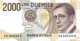 CARTAMONETA - BANCA d'ITALIA - Repubblica Italiana (monetazione in lire) (1946-2001) - 2.000 Lire - Marconi 06/03/1992 Alfa 744; Lireuro 60B Ciampi/Sp...