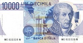 CARTAMONETA - BANCA d'ITALIA - Repubblica Italiana (monetazione in lire) (1946-2001) - 10.000 Lire - Volta 10/09/1992 Alfa 872; Lireuro 76E Ciampi/Spe...