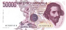 CARTAMONETA - BANCA d'ITALIA - Repubblica Italiana (monetazione in lire) (1946-2001) - 50.000 Lire - Bernini 1° tipo 06/03/1992 Alfa 905; Lireuro 80E ...