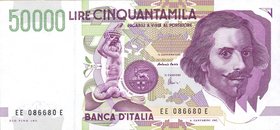CARTAMONETA - BANCA d'ITALIA - Repubblica Italiana (monetazione in lire) (1946-2001) - 50.000 Lire - Bernini 2° tipo 24/06/1999 Alfa 909A; Lireuro 81E...