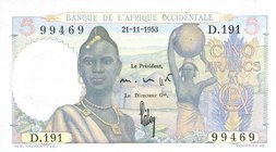 CARTAMONETA ESTERA - AFRICA OCCIDENTALE FRANCESE - 5 Franchi 21/11/1953
FDS