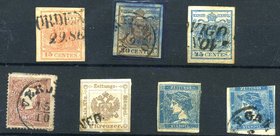AREA ITALIANA - LOMBARDO VENETO - Antichi Stati - Posta Ordinaria 1850-1859 Lotto di 7 francobolli vari Cat. 1.450 €
US