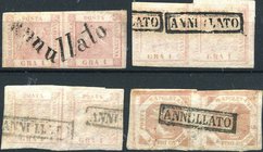 AREA ITALIANA - NAPOLI - Antichi Stati - Posta Ordinaria 1858 - Lotto di 8 francobolli: grana (6 esemplari) e 2 grana (2)
US