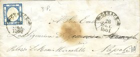 AREA ITALIANA - PROVINCE NAPOLETANE - Antichi Stati - Posta Ordinaria 1861 - 2 grana su lettera da Gerace (28 Set. 61) per Napoli - 3 Punti (Sass. 20)...