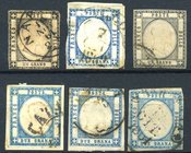 AREA ITALIANA - NAPOLI - DITTATURA E LUOGOTENENZA - Antichi Stati - Posta Ordinaria 1861 - 1 e 2 Grana - Effigie V. Emanuele Lotto di 6 francobolli
U...