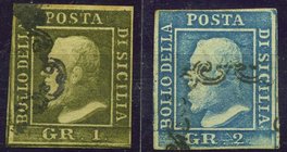 AREA ITALIANA - SICILIA - Antichi Stati - Posta Ordinaria 1859 - 1 e 2 grana (Sass. 4/8) Cat. 500 €
US