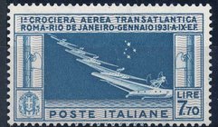 AREA ITALIANA - ITALIA REGNO - Posta Aerea 1930 Crociera Transatlantica Gen. Balbo (25) Cat. 1100 - Cert. Biondi
NN