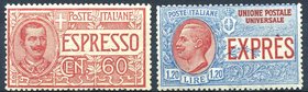 AREA ITALIANA - ITALIA REGNO - Espressi 1922 Vittorio Emanuele III (7/8) Cat. 630 €
NN