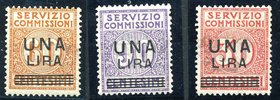 AREA ITALIANA - ITALIA REGNO - Servizio Commissioni 1925 Soprastampati (4/6) Cat. 650 €
NN