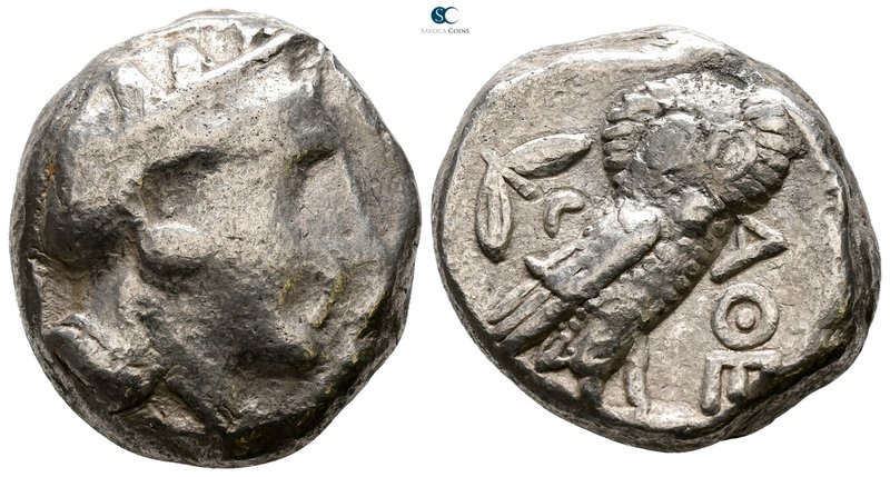 Attica. Athens 353-294 BC. 
Tetradrachm AR

21 mm., 17.42 g.



nearly ve...