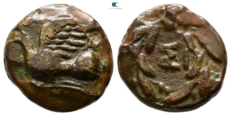 Sikyonia. Sikyon 250-200 BC. 
Bronze Æ

13 mm., 2.34 g.



very fine