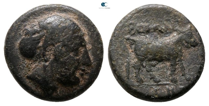 Aeolis. Boione circa 300 BC. 
Bronze Æ

10 mm., 1.29 g.



fine