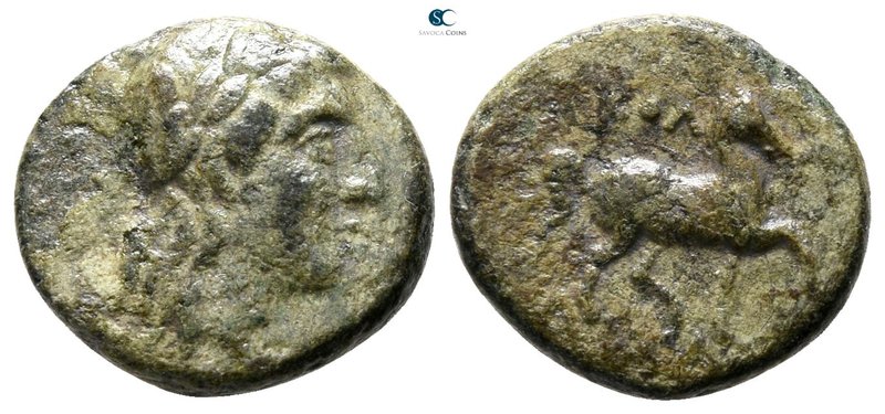 Ionia. Kolophon circa 330-190 BC. 
Bronze Æ

13 mm., 1.64 g.



nearly ve...