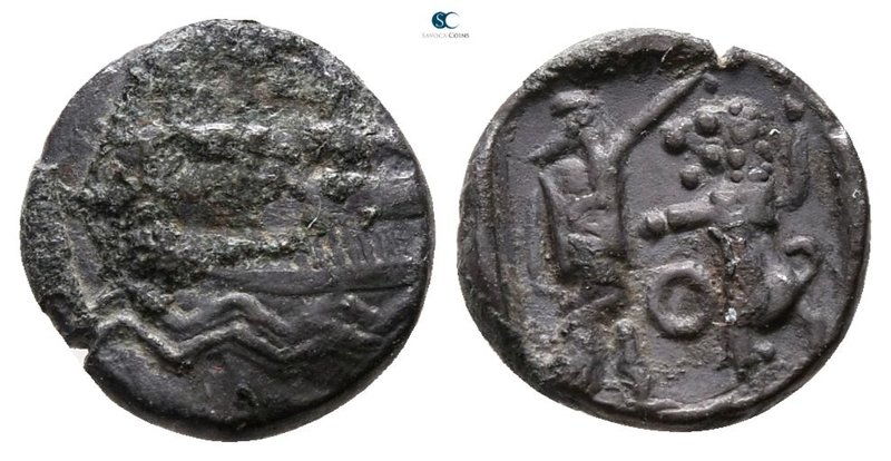Phoenicia. Sidon. Time of Baalshallim II 401-366 BC. 
1/16 Shekel AR

8 mm., ...